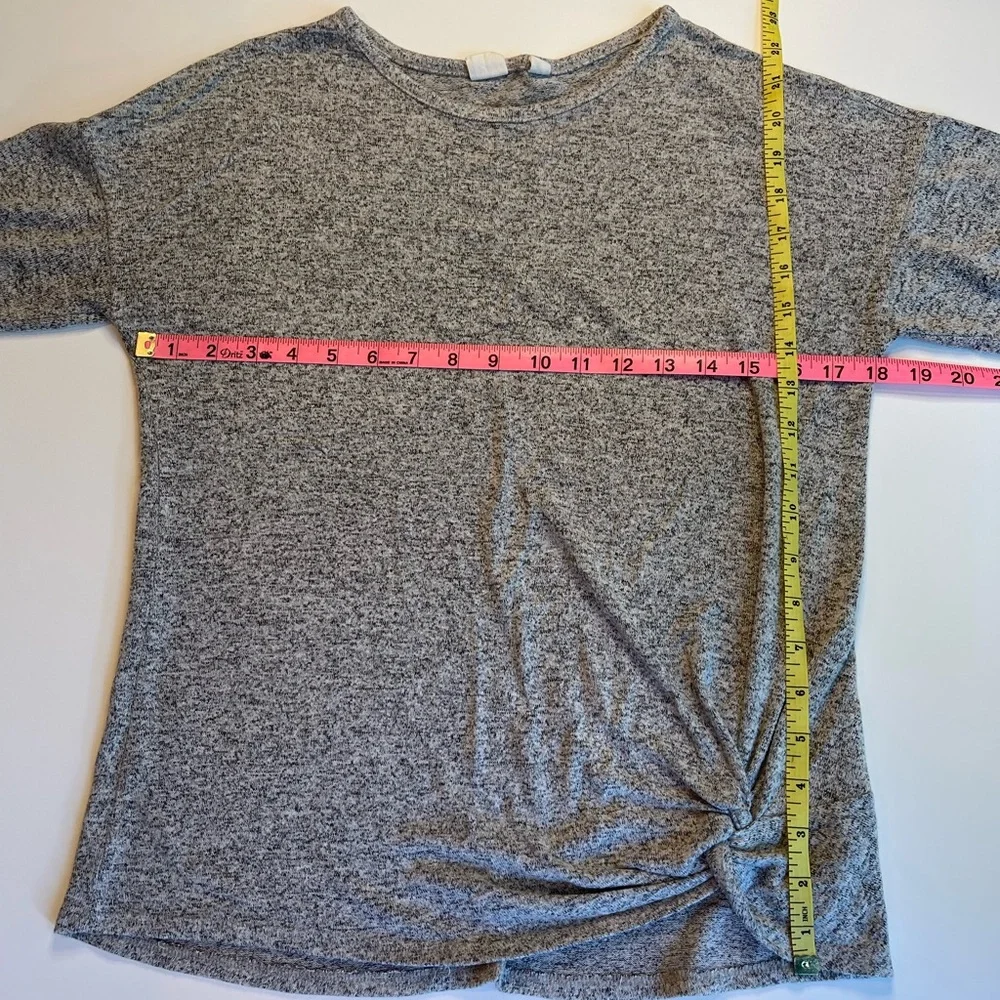 GAP Kids Long Sleeve Top with Twist Front Soft Spun Gray Girls Size XXL